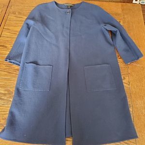 St John blue long wool jacket sz 4